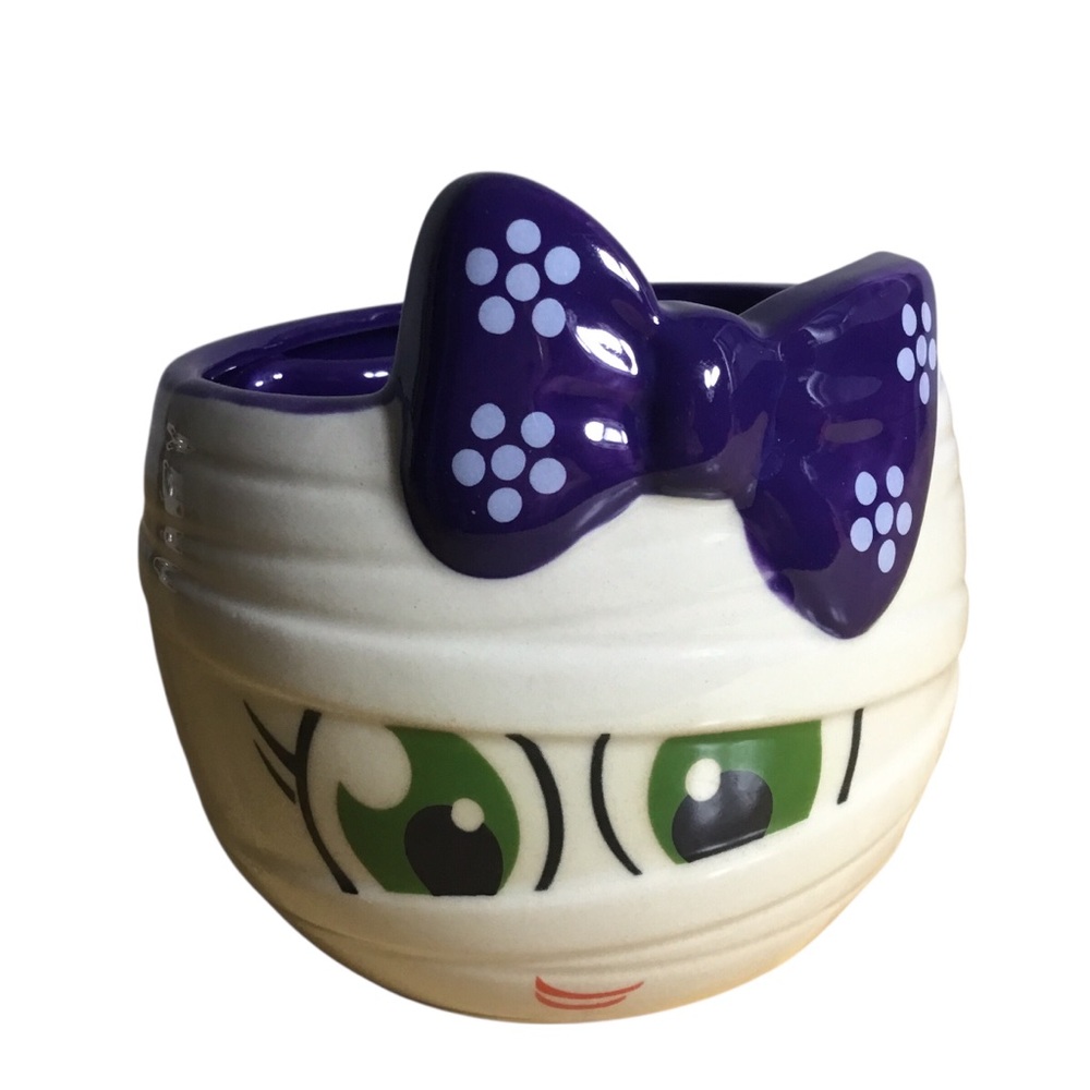 Temptations By Tara Halloween Girl MUMMY BOW Dip Ceramic Bowl